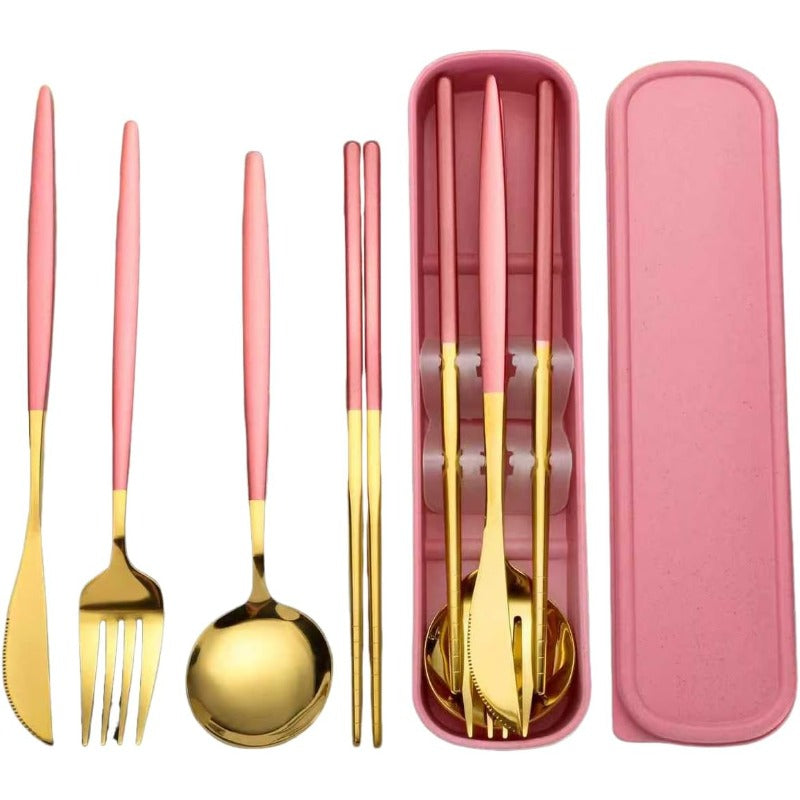Elegant Gold Travel Cutlery