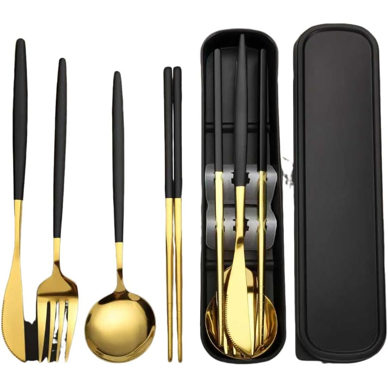 Elegant Gold Travel Cutlery
