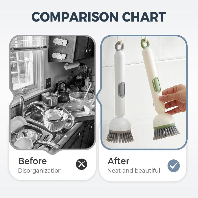Adjustable Dish Brush with Soap Dispenser