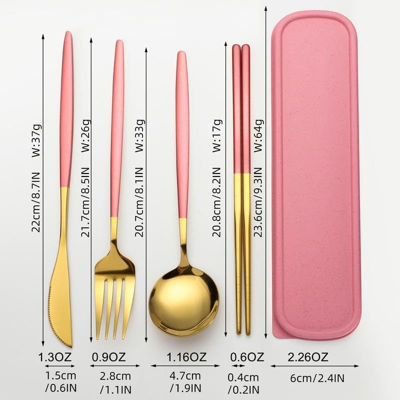 Elegant Gold Travel Cutlery