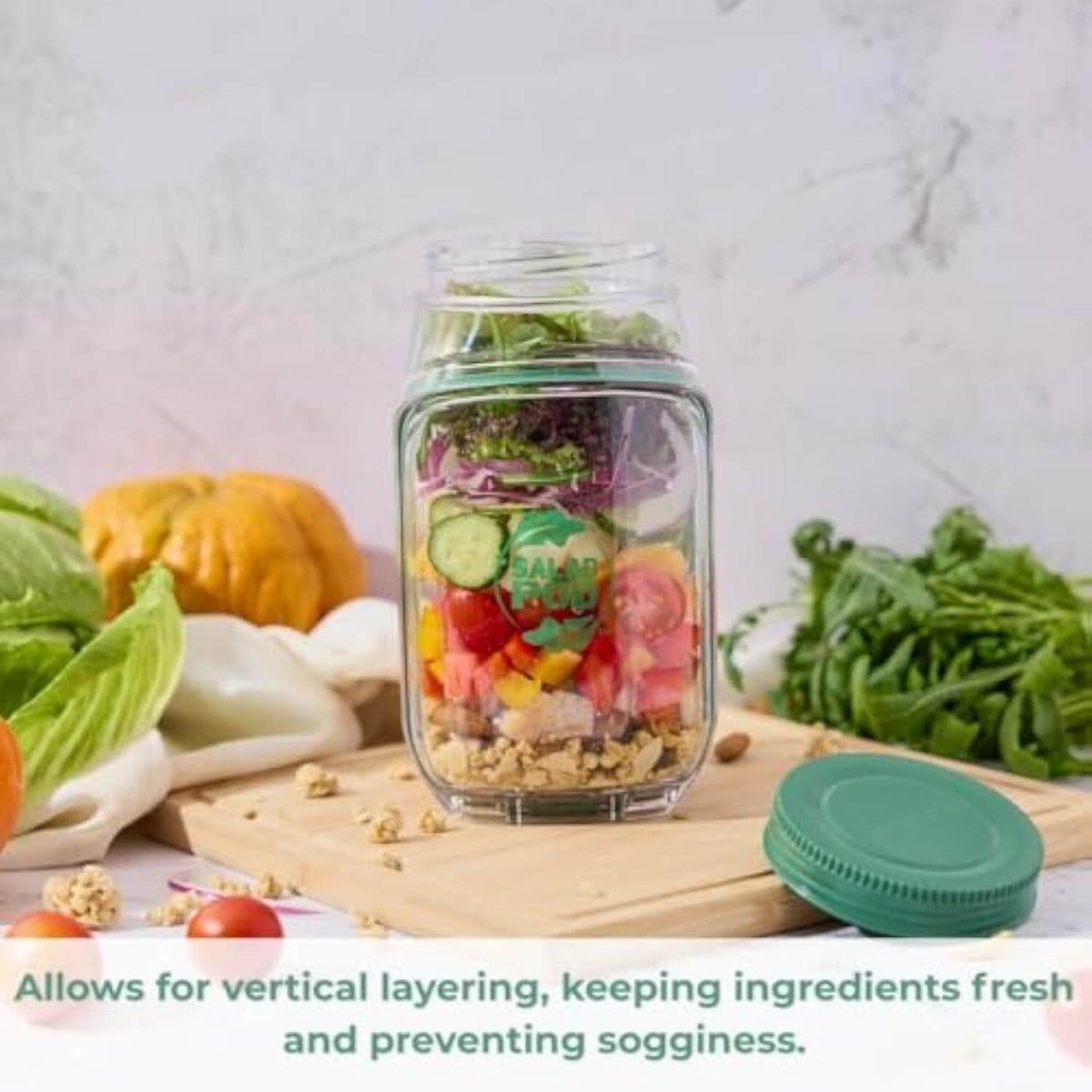 Premium Portable Salad Pod – Leakproof Lunch Container with Dressing Cup
