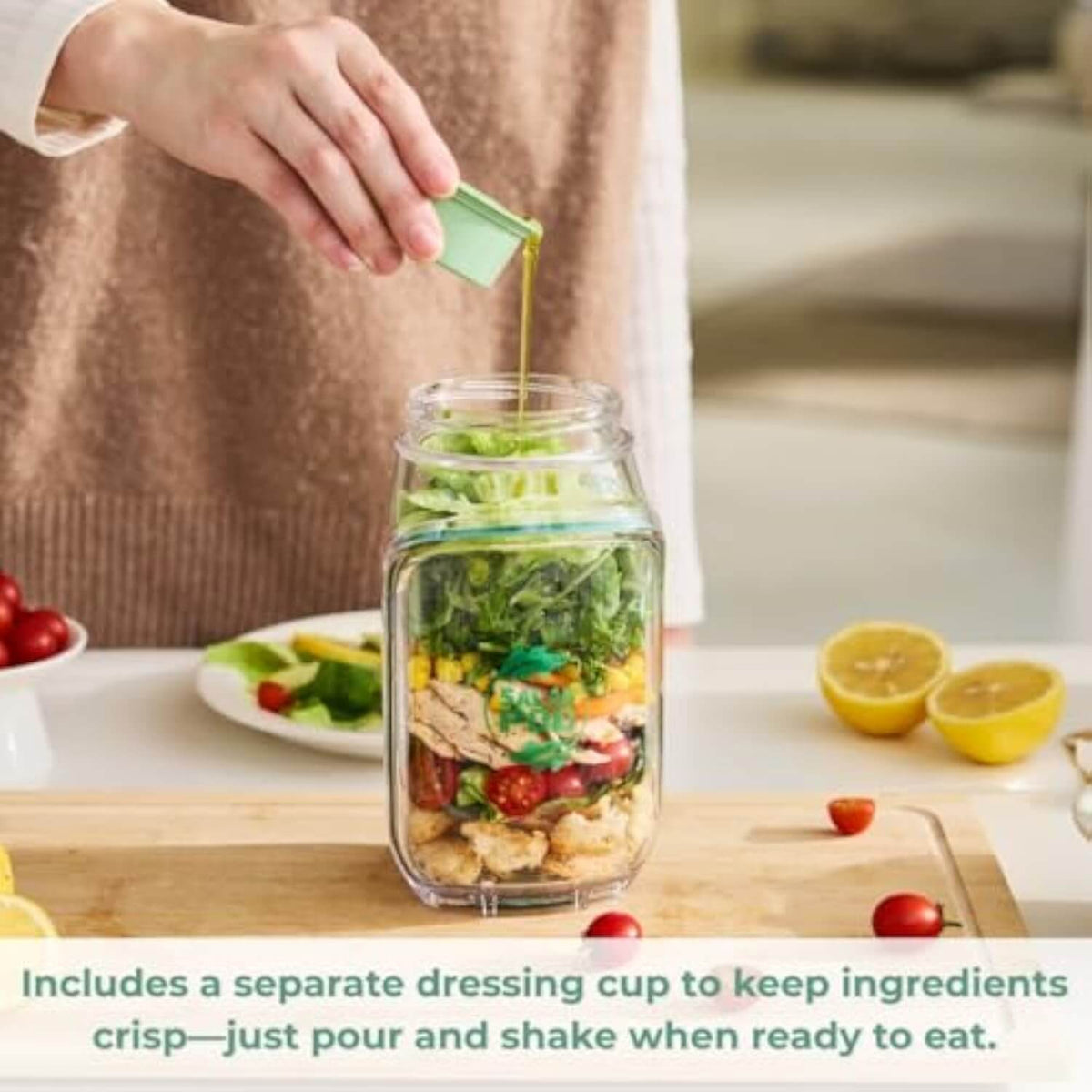 Premium Portable Salad Pod – Leakproof Lunch Container with Dressing Cup